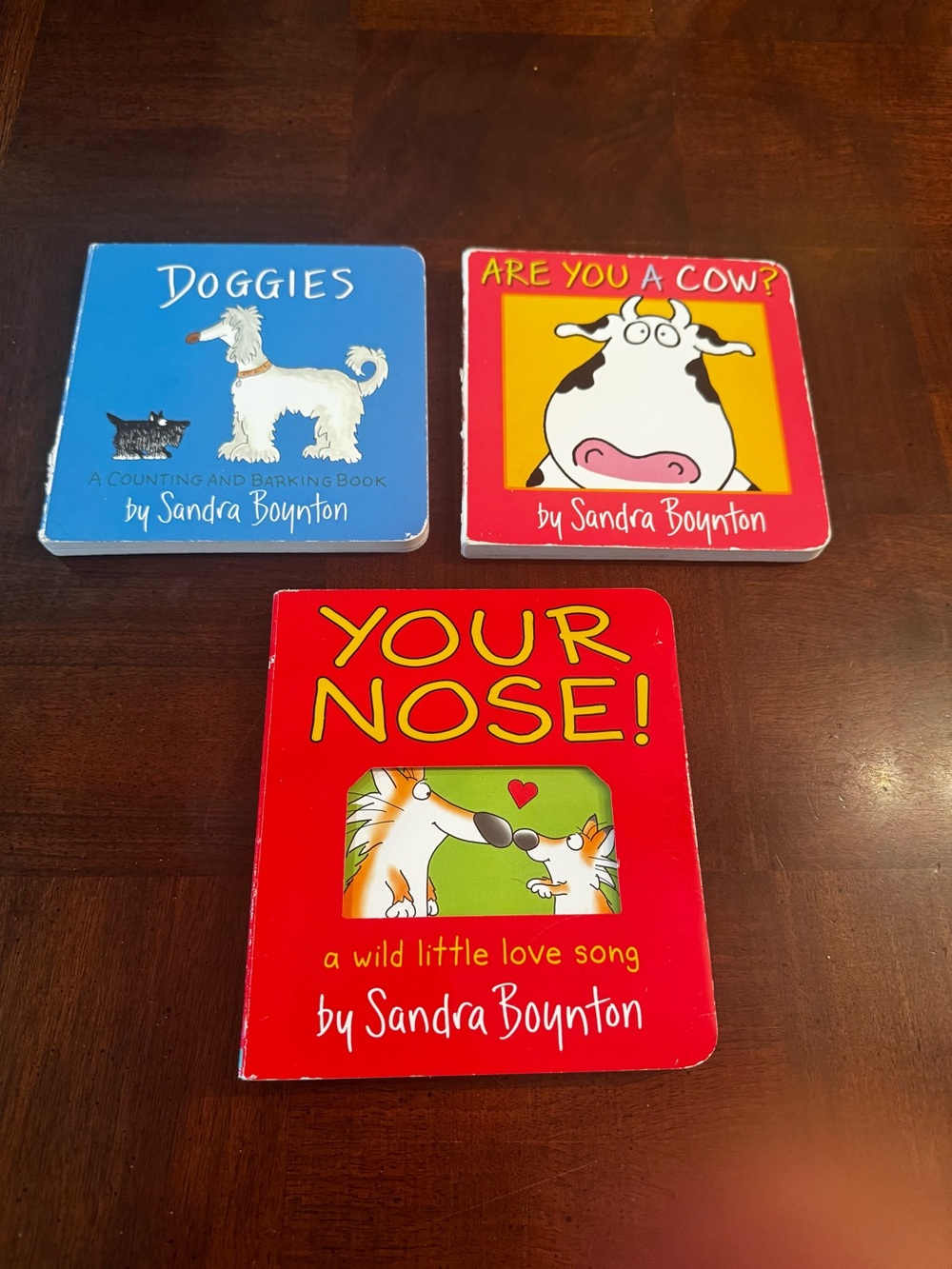 3 Sandra Boynton Baby Toddler Board Books Doggies Are you a Cow Your Nose